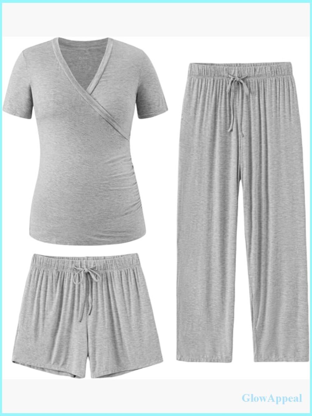3-Piece Maternity Nursing Pajama Set, Sleepwear S-XXL